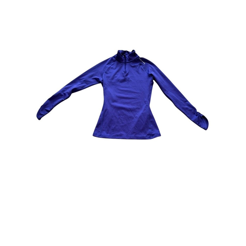 Women's‎ XS fitted cold gear long sleeve purple top Mock Turtle Neck Zip Neck